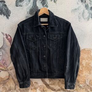 EVERLANE Black Denim Jean Jacket Button Up